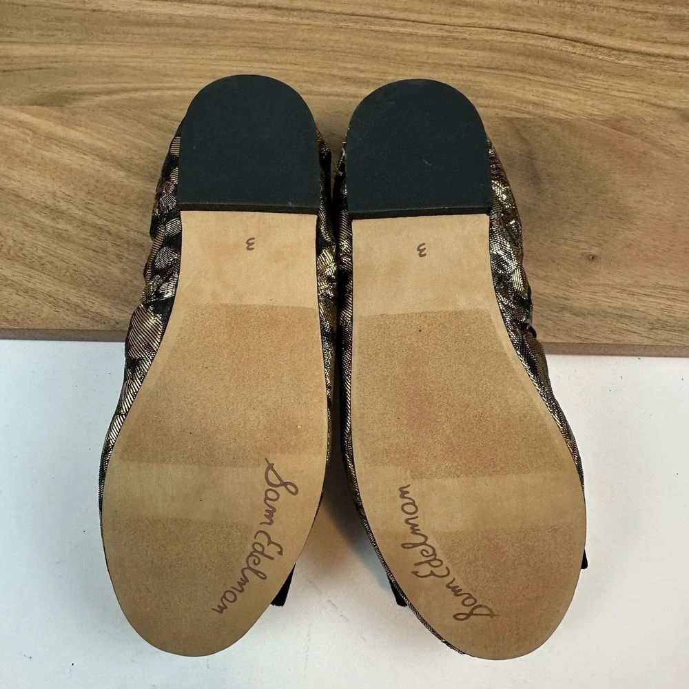 New Big Kids Sam Edelman Farah‎ Bronze Metallic Ballet Flats Shoes Size 3 Y